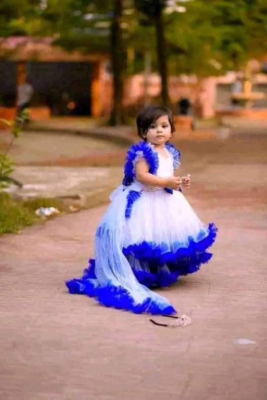Baby Blue White Party Dress